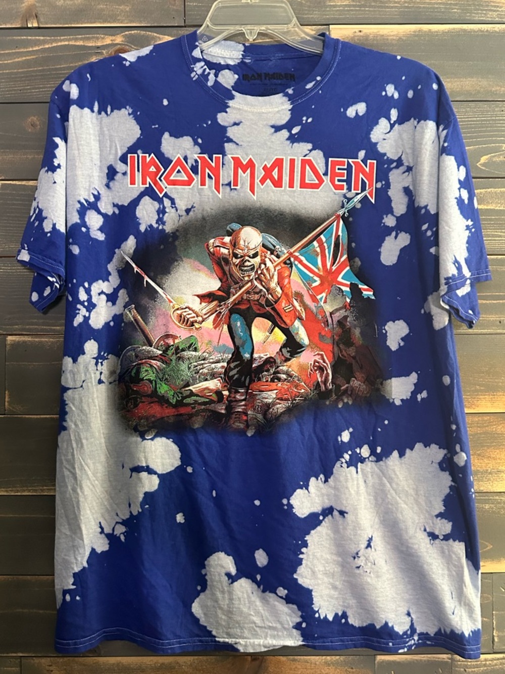 NWOT Iron Maiden Short Sleeve Graphic Tee in Blue Tie-Dye